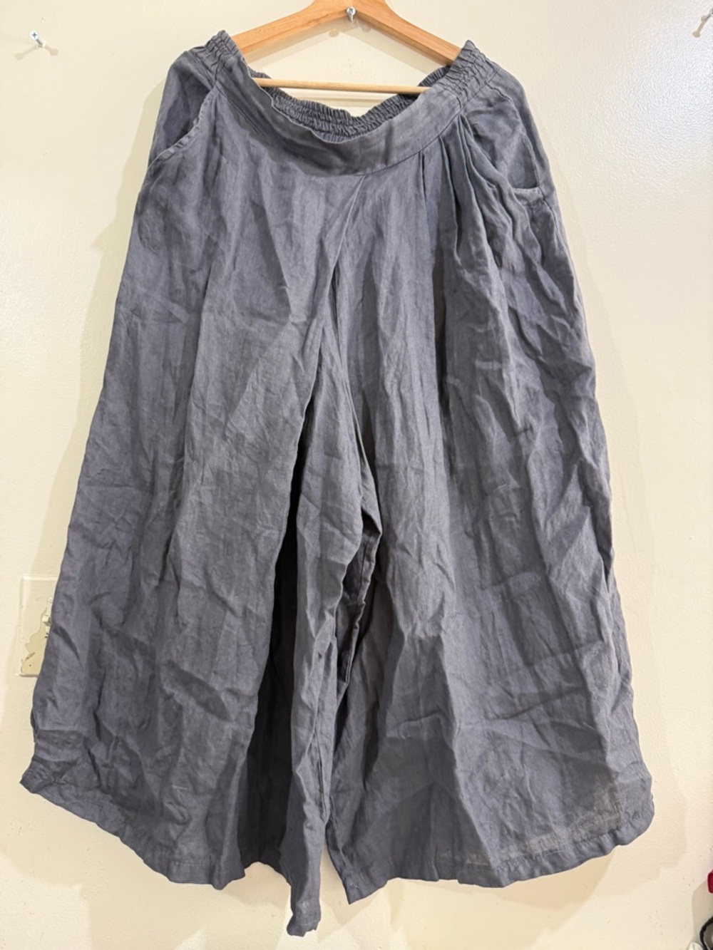 INIZIO Relaxed A-Line Linen Blend Skirt — Charcoal Gray
